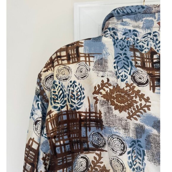EVR Vintage 100% Silk Bomber Jacket Art Deco Abstract Print M - Picture 8 of 10